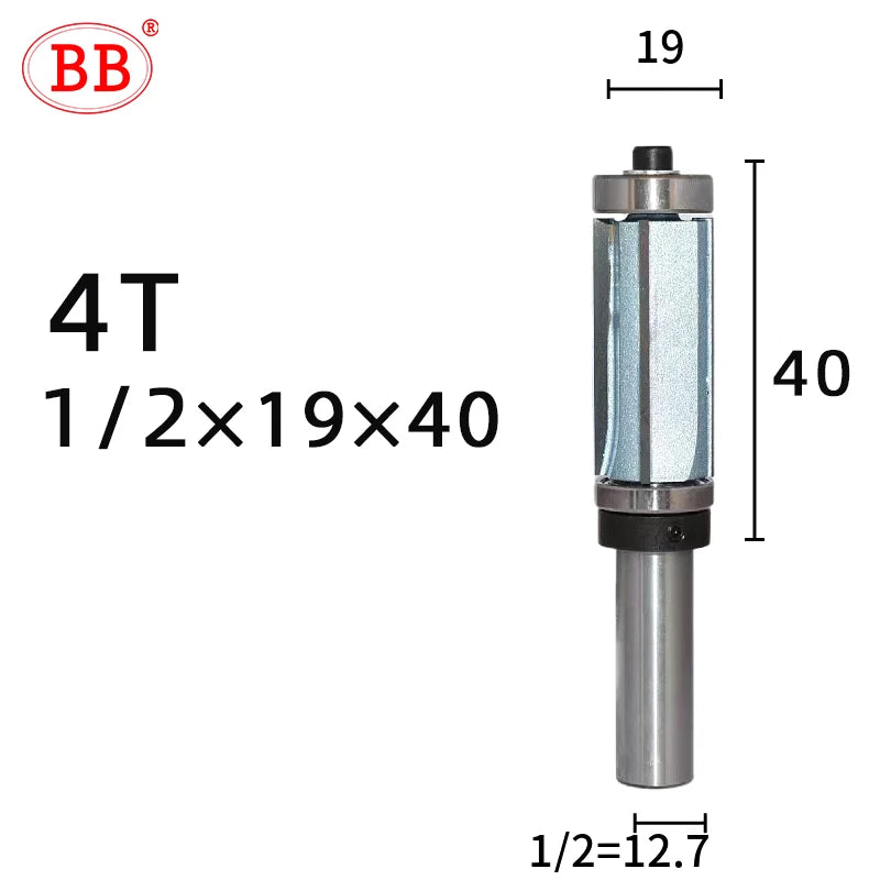 BB Router Bit Bearing Straight Flush Trimming Tool Woodworking 1/2 1/4