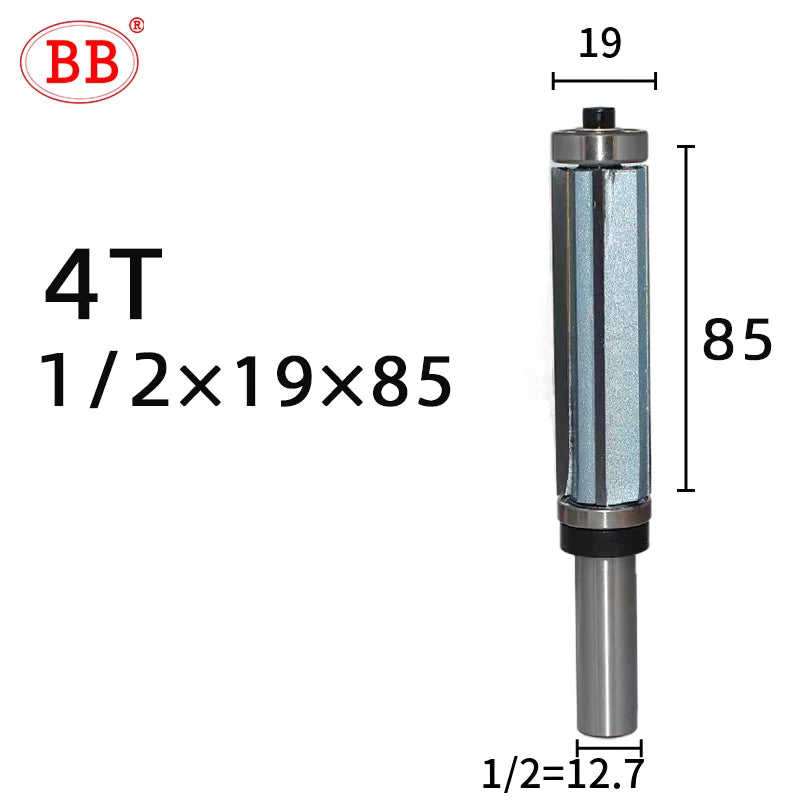 BB Router Bit Bearing Straight Flush Trimming Tool Woodworking 1/2 1/4