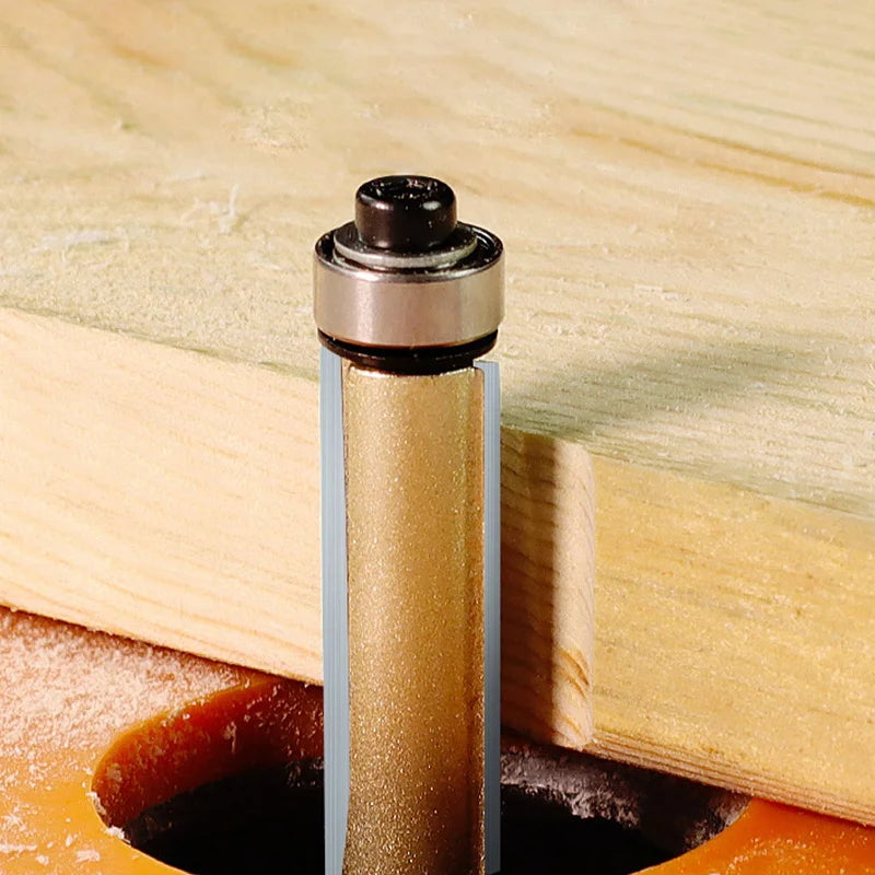 BB Router Bit Bearing Straight Flush Trimming Tool Woodworking 1/2 1/4