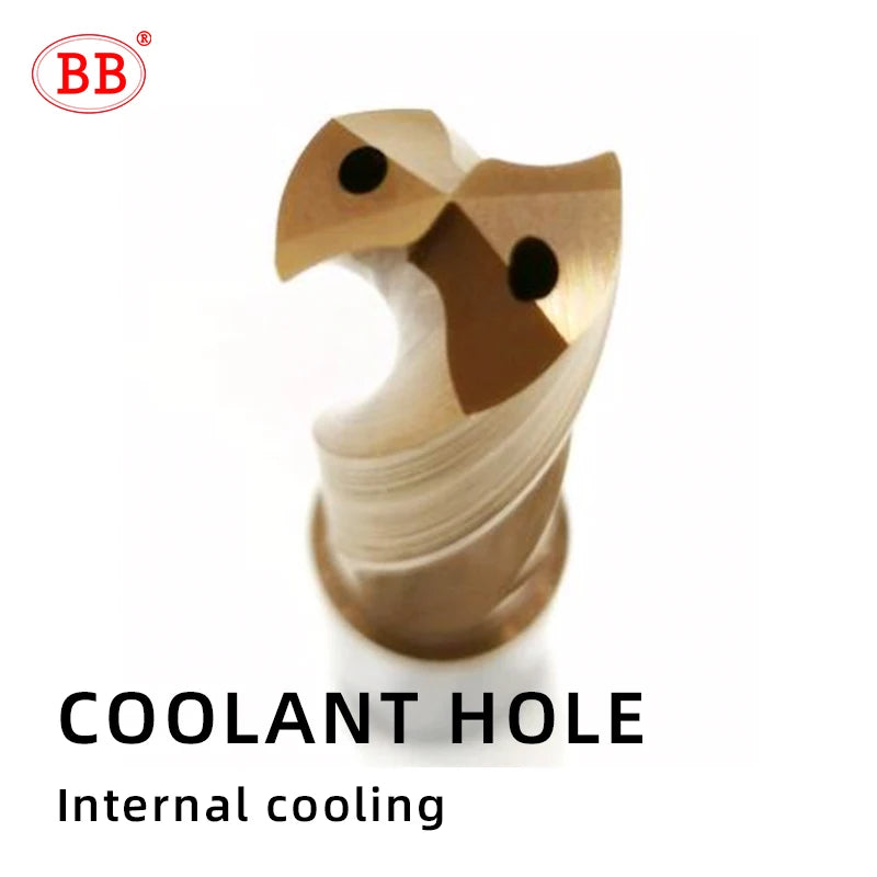 BB Carbide Drill 5xD with External Internal Cooling Inner Through Coolant Hole Parallel Shank 3.1mm 16mm Coated CNC Machine Tool
