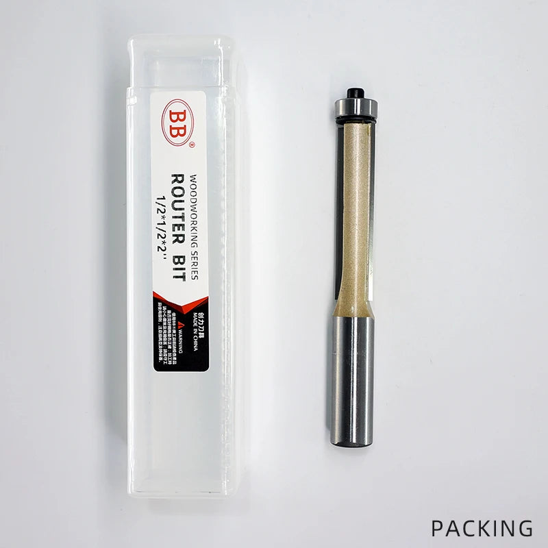 BB Router Bit Bearing Straight Flush Trimming Tool Woodworking 1/2 1/4