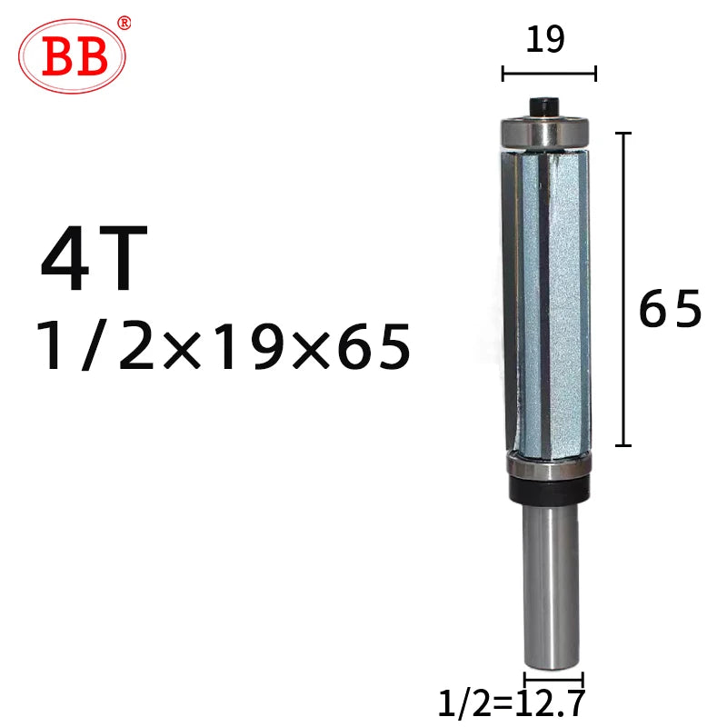 BB Router Bit Bearing Straight Flush Trimming Tool Woodworking 1/2 1/4