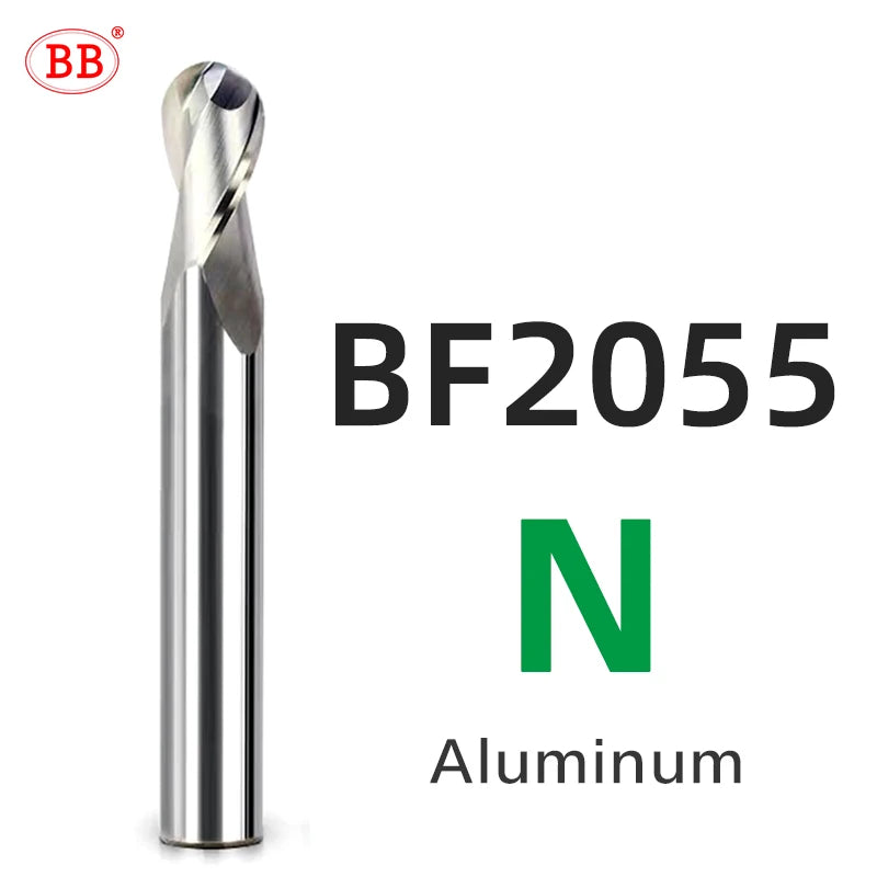 BB Ball Nose End Mill Tungsten Carbide Cutter CNC Router Bit Milling Tool R0.5-R10 2 Flute