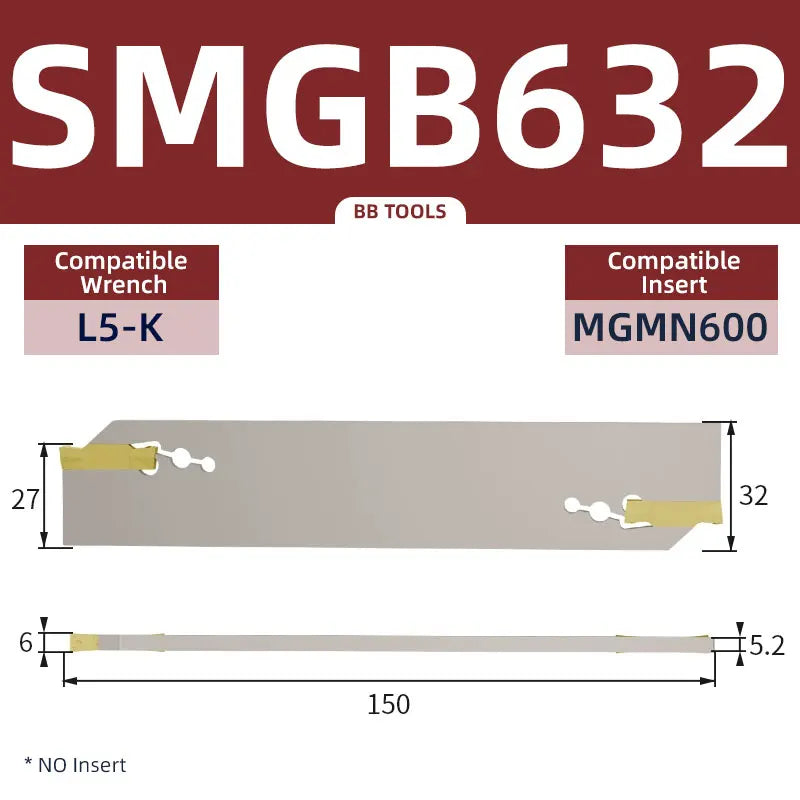 BB SMGB Groove Turning Tool SMGB226 SMGB326 SMGB432 Lathe Cutter Holder for MGMN