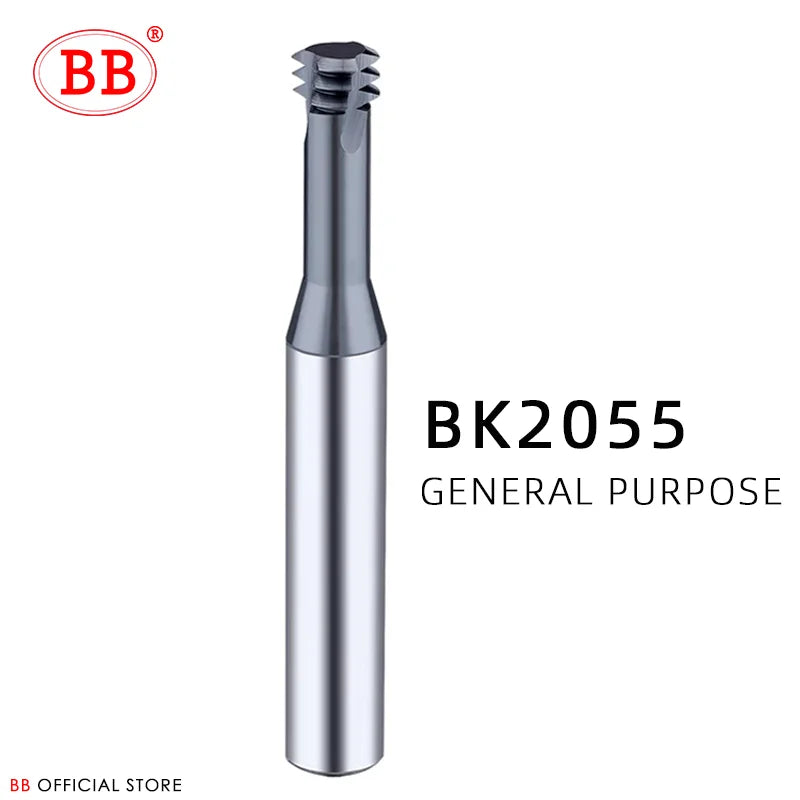 BB Thread Mill Coated Solid Carbide 3 Teeth Miniature ISO UNC UNF Pitch CNC Internal Machining Cutter Tool M3 M4 M5 M6 M8 Tap