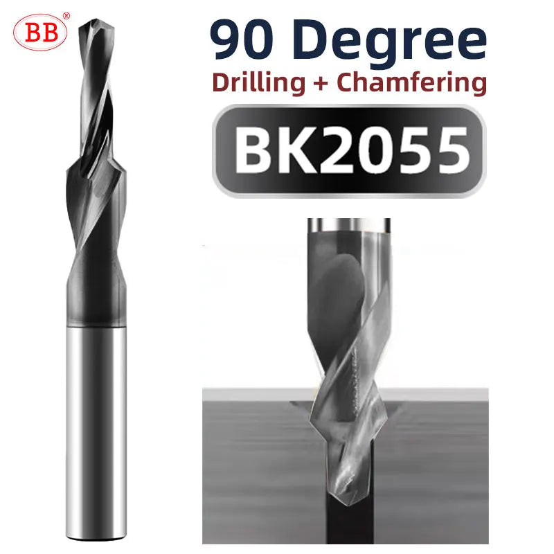BB Step Drill 90 Degree for Steel CNC Precision Solid Carbide Drilling Tools Coated Screw Hole BB2055