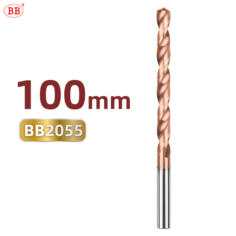 BB 100mm Length Coated Carbide Drill Machine Metal Hole Making Tool for Steel Stainless Steel(1.5~17.0mm)