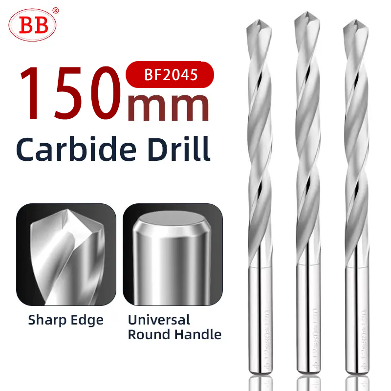 BB 150mm Length Carbide Drill Machine Drilling Hole Making for Aluminum Wood Plastic(2.6~12.0mm)