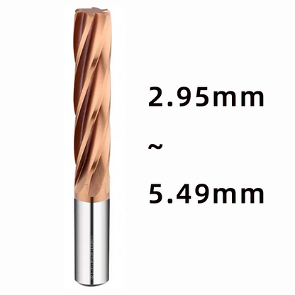 BB2055 100mm Spiral Flute Solid Carbide Reamer for Steel, Extended Length, Diameter 2.91-9.03mm
