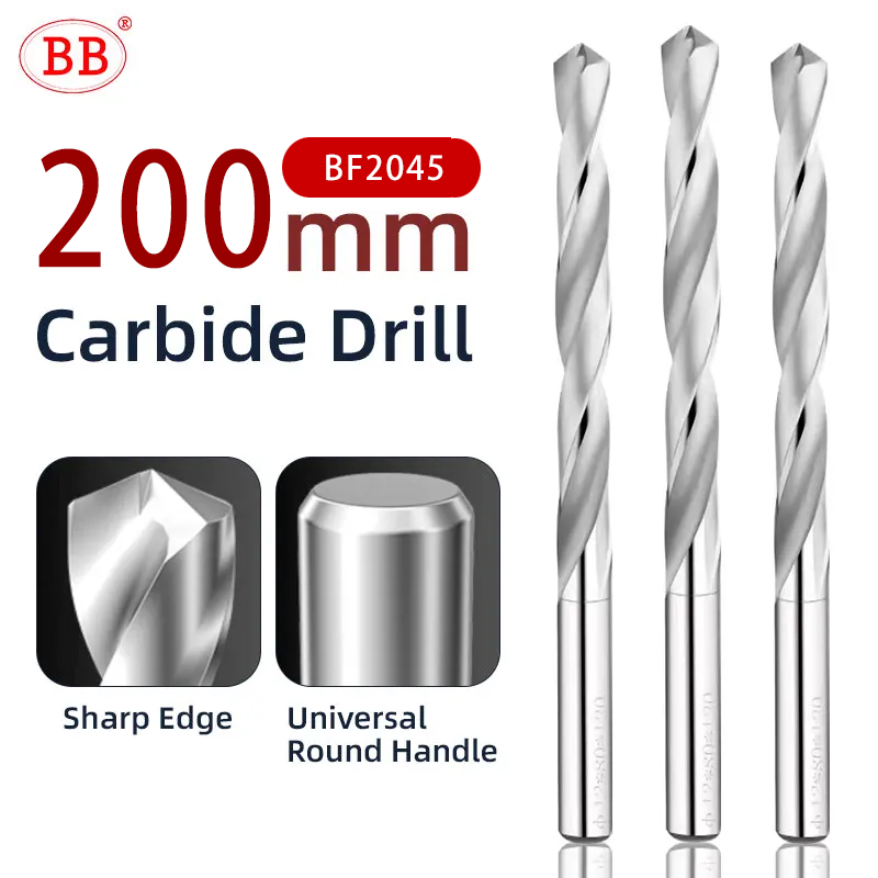 BB 200mm Length Carbide Drill Machine Drilling Hole Making for Aluminum Wood Plastic(13.6~20.0mm)