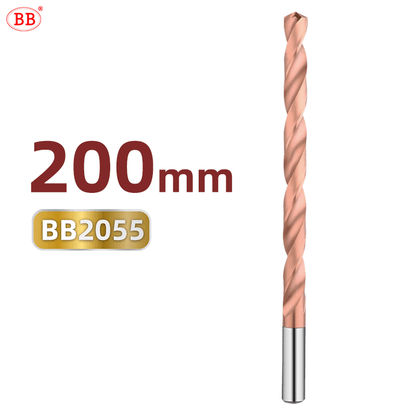 BB 200mm Length Coated Carbide Drill Machine Metal Hole Making Tool for Steel Stainless Steel(4.0~20.0mm)