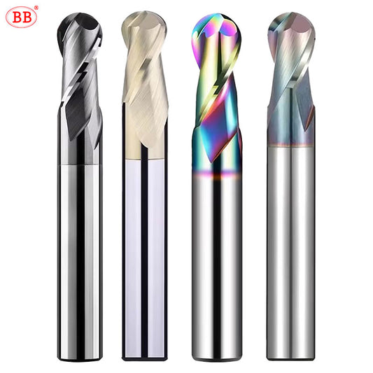 BB Ball Nose End Mill – DLC Coated Solid Carbide | R0.5–R6 | Aluminum Copper Stainless Steel | CNC Machining