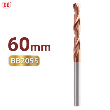 BB 60mm Length Coated Carbide Drill Machine Metal Hole Making Tool for Steel Stainless Steel(1.0~6.0mm)