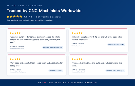 BB Tool customer reviews - end-mill
