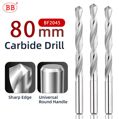 BB 80mm Length Carbide Drill Machine Drilling Hole Making for Aluminum Wood Plastic(7.0~9.05mm)