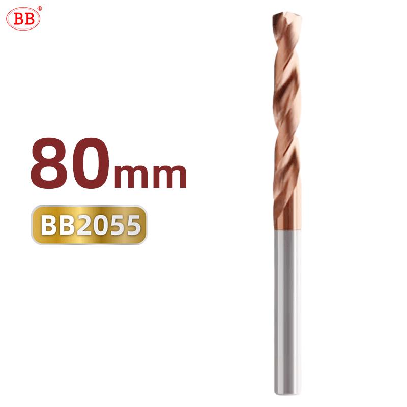 BB 80mm Length Coated Carbide Drill Machine Metal Hole Making Tool for Steel Stainless Steel(2.0~10.0mm)