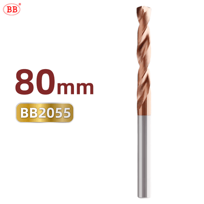 BB 80mm Length Coated Carbide Drill Machine Metal Hole Making Tool for Steel Stainless Steel(2.0~10.0mm)