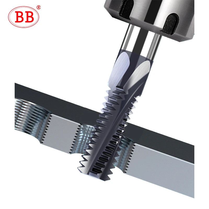 BB Thread Mill Solid Carbide CNC Milling Cutting Tool Full Tooth ISO Inch Pitch Nano Coated M3 M4 M5 M6 M8 Tap Aluminum