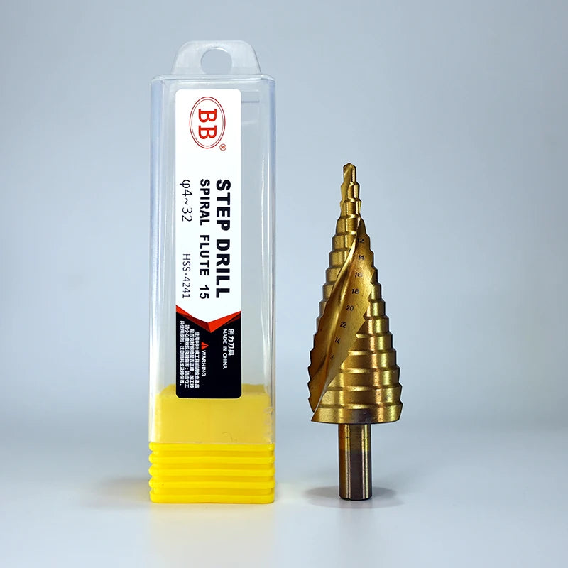 BB Step Drill Bit HSS 4-12 4-20 4-32 Titanium Coated Cobalt Cone Spiral Straight Flute Steel Wood Metal Hole