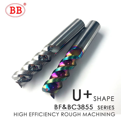BB 3 Flute BF3055 BC3055 BC3855 BF3855 Carbide Milling Cutter Tungsten End Mill CNC Tool for Aluminum Fiberglass Acrylic Wood Copper Plastic
