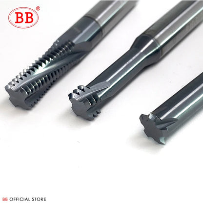 BB Thread Mill Coated Solid Carbide 3 Teeth Miniature ISO UNC UNF Pitch CNC Internal Machining Cutter Tool M3 M4 M5 M6 M8 Tap