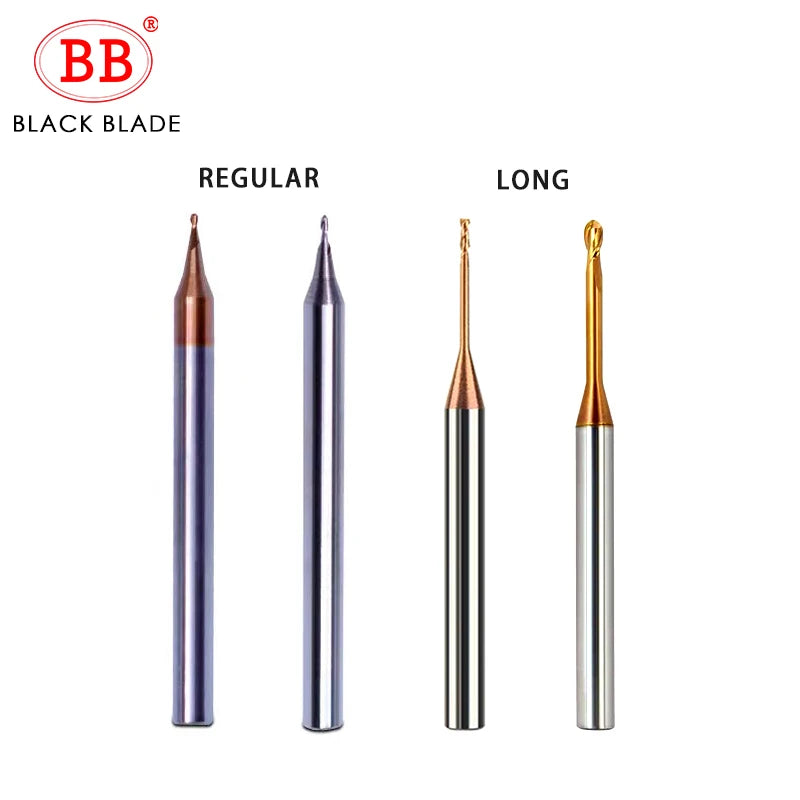 BB Deep Long Neck Micro Carbide End Mill 2xD Rib Processing Cutter CNC Small Diameter 0.2 0.3 0.4 0.5 0.6 0.7 0.8 0.9mm Mini