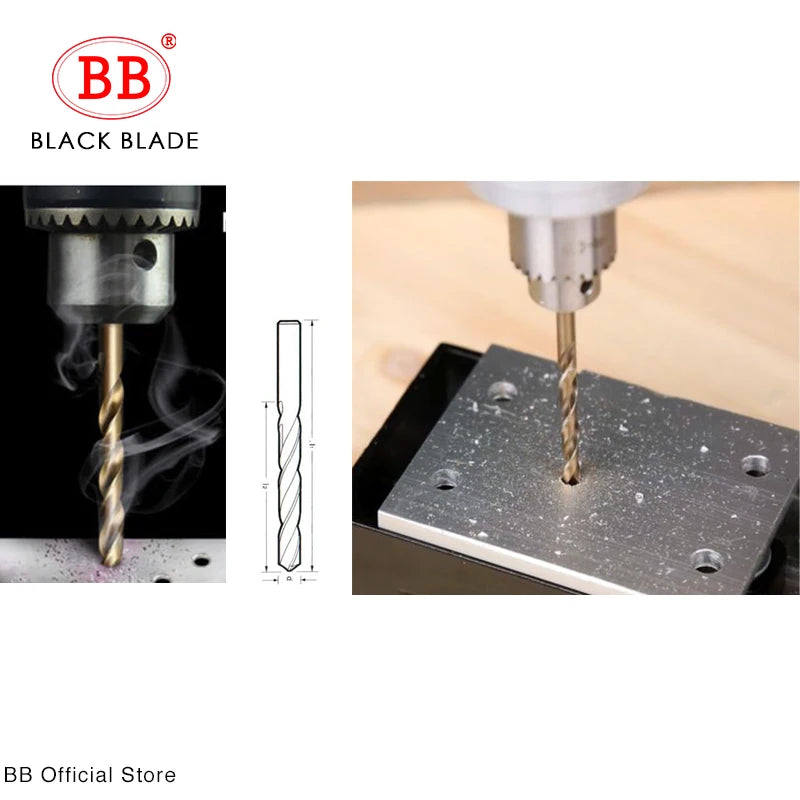 BB Cobalt Twist Drill Bit M35 HSSCO HSSE Metal Aluminum Copper Stainless Steel Wood Hole Tool Titanium 1mm-13mm Set 5/10Pcs