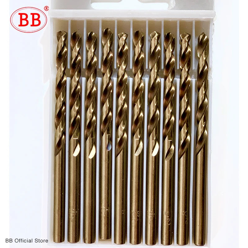 BB Cobalt Twist Drill Bit M35 HSSCO HSSE Metal Aluminum Copper Stainless Steel Wood Hole Tool Titanium 1mm-13mm Set 5/10Pcs