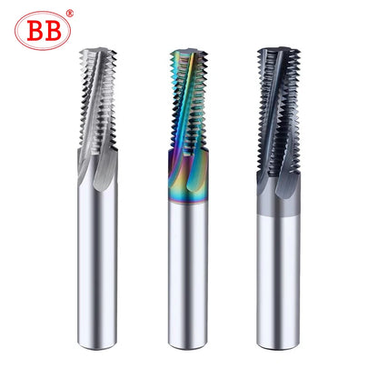 BB Thread Mill Solid Carbide CNC Milling Cutting Tool Full Tooth ISO Inch Pitch Nano Coated M3 M4 M5 M6 M8 Tap Aluminum