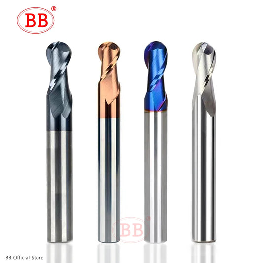 BB Ball Nose End Mill Tungsten Carbide Cutter CNC Router Bit Milling Tool R0.5-R10 2 Flute