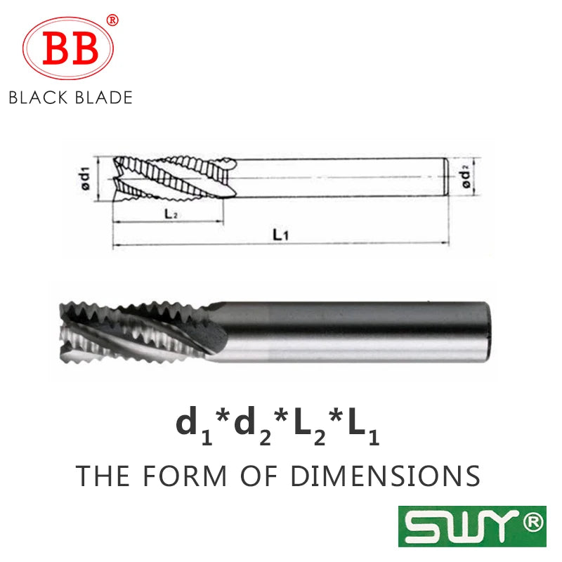 BB Roughing End Mill HSS Cutters 4 Flute 5mm to 45mm Saw Blade Metal Machining Inch & Iso 6mm 8mm 10mm 12mm 16mm