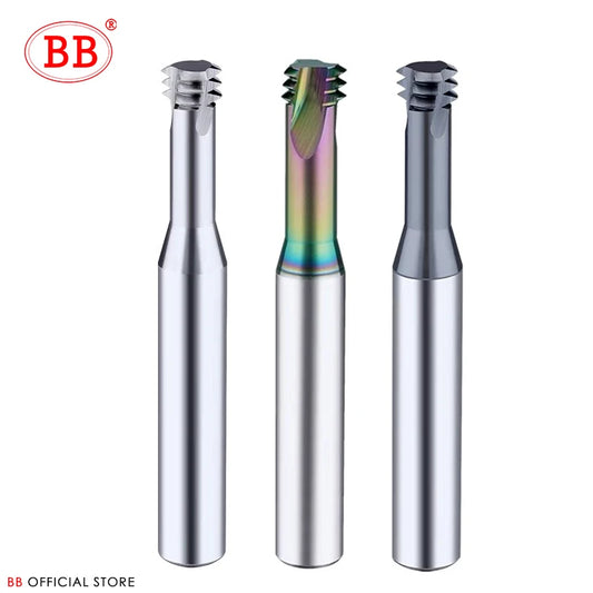 BB Thread Mill Coated Solid Carbide 3 Teeth Miniature ISO UNC UNF Pitch CNC Internal Machining Cutter Tool M3 M4 M5 M6 M8 Tap
