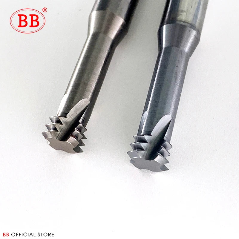 BB Thread Mill Coated Solid Carbide 3 Teeth Miniature ISO UNC UNF Pitch CNC Internal Machining Cutter Tool M3 M4 M5 M6 M8 Tap