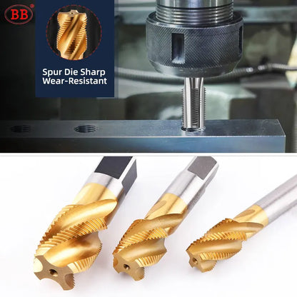 BB Pipe Threading Tap G NPT RC PT ZG HSS CO Spiral Straight Flute Fluteless Cobalt Machine Metal CNC Tool