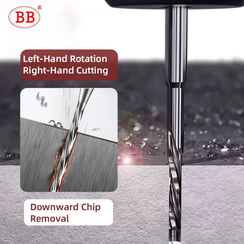 BB Carbide Left-Hand Spiral Flute Reamer | PRO Series BF2055 | Ø2.23–3.95mm External Cooling