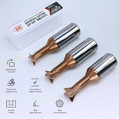 BB Carbide Dovetail Milling Cutter 2050-E Series CNC Tool 30 45 60 75 90 120 Degree Machining Tool for Metal End Mill 1mm-20mm