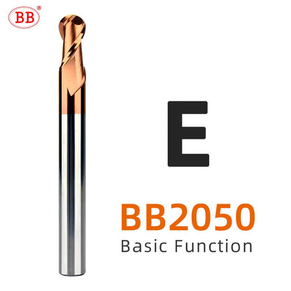 BB Ball Nose End Mill Tungsten Carbide Cutter CNC Router Bit Milling Tool R0.5-R10 2 Flute