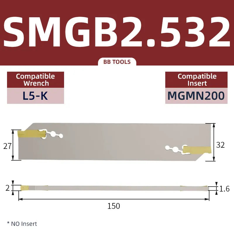 BB SMGB Groove Turning Tool SMGB226 SMGB326 SMGB432 Lathe Cutter Holder for MGMN