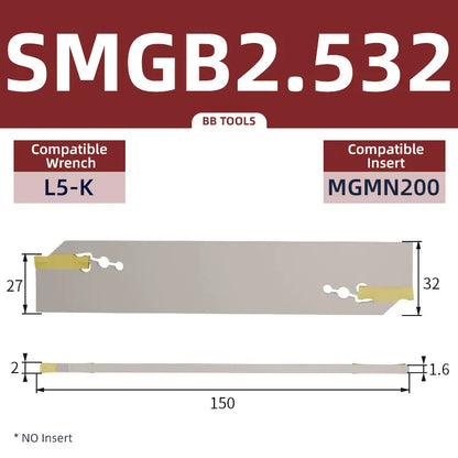 BB SMGB Groove Turning Tool SMGB226 SMGB326 SMGB432 Lathe Cutter Holder for MGMN