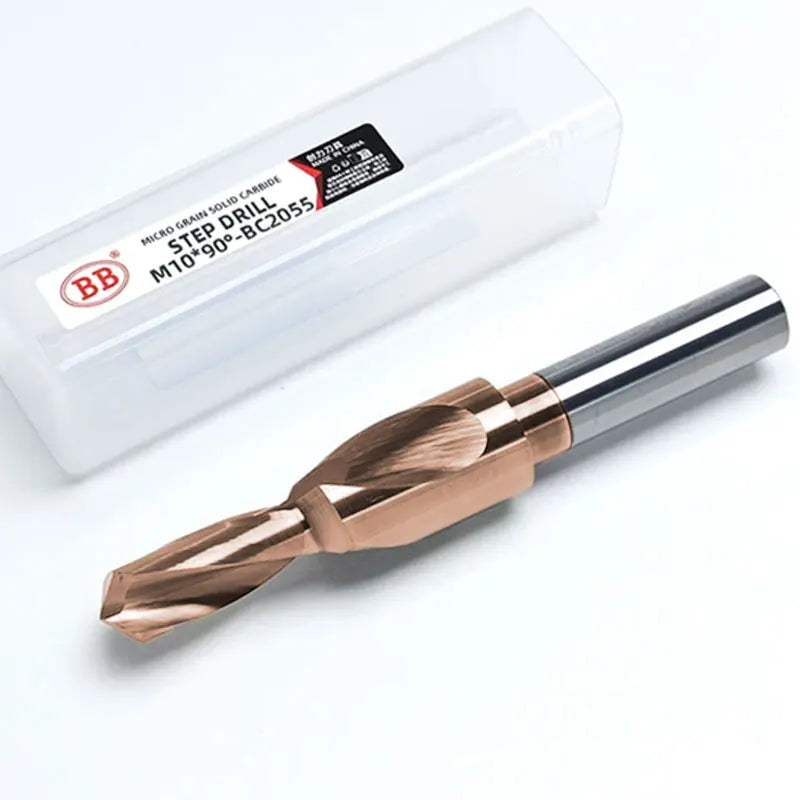 BB Step Drill 90 Degree for Steel CNC Precision Solid Carbide Drilling Tools Coated Screw Hole BB2055