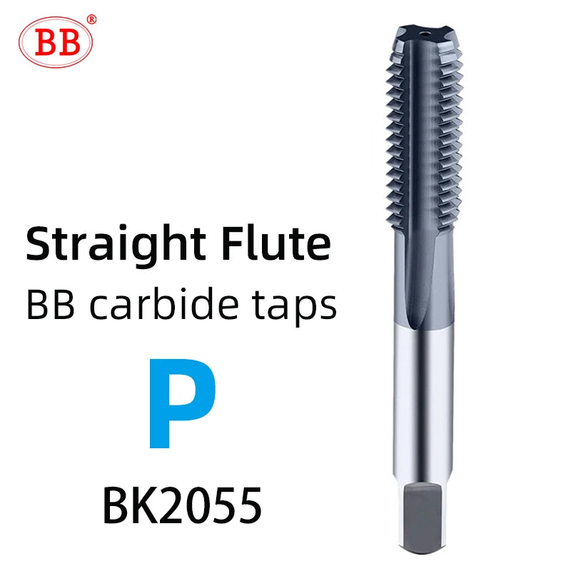 BB CNC Carbide Tap Spiral Straight Flute Fluteless Machine Thread Forming Coated Hardness M2 M3 M4 M5 M6 Metal Tool 1PCS