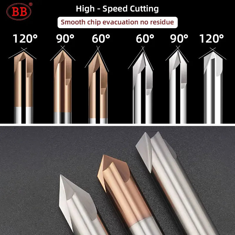 BB Chamfer Cutter Long Length 100mm 150mm Carbide Extended 3F V Milling Countersink CNC 60 90 120 Degree Deburring Edges
