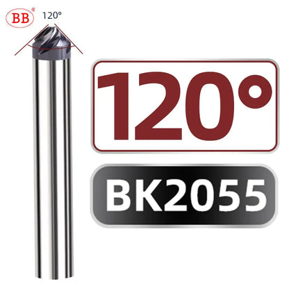 BB Chamfer Cutter Spiral Flute Carbide End Mill 30 40 60 90 120 Degree Steel Aluminum