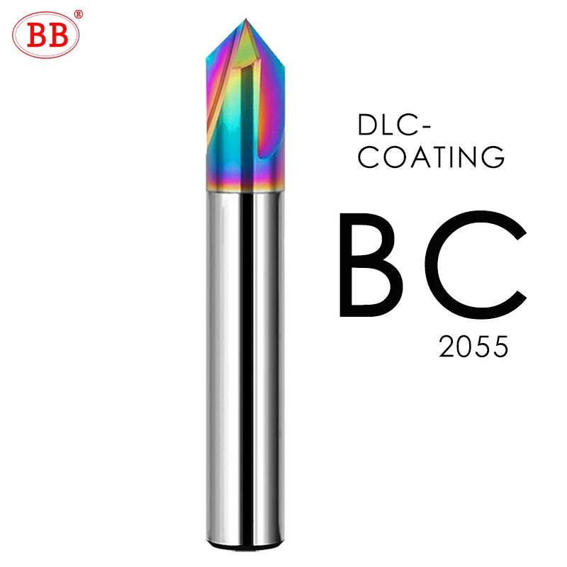 BB Chamfer Milling Cutter Carbide Corner Countersink Chamfering Mill Deburring Edges V Groove Router 60 90 120 Degree 2 3 Flutes