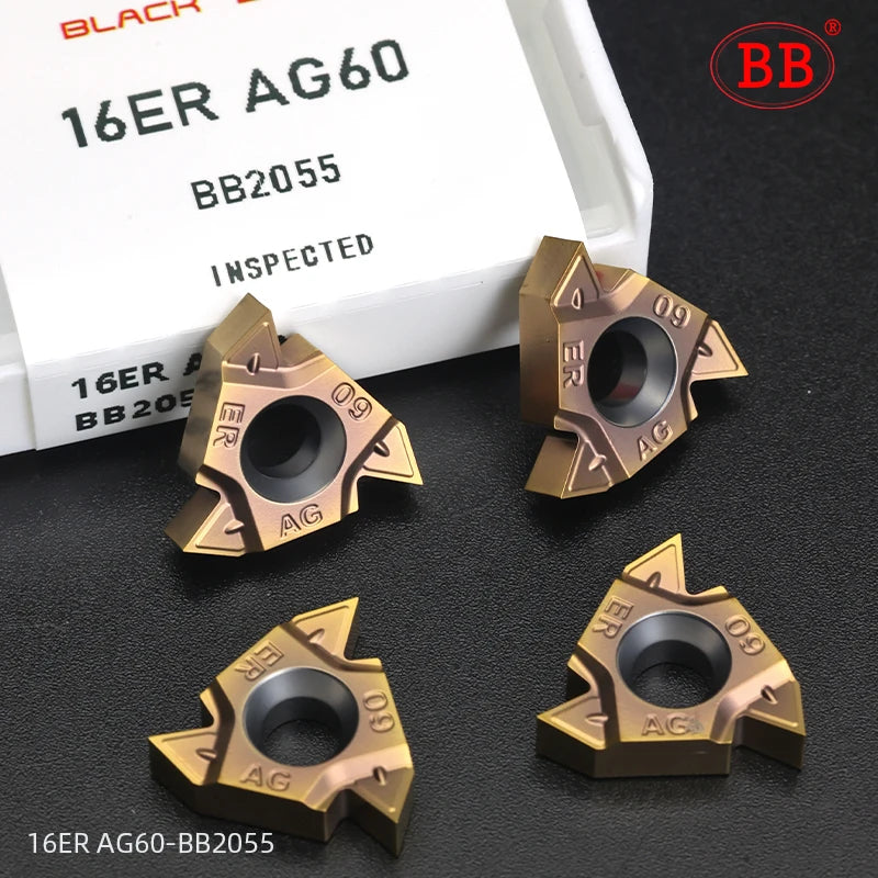 BB Carbide Threading Insert 16ER 16IR 11IR AG55 AG60 External Internal Indexable Lath Turning Cutter Steel Aluminum CBN PCD