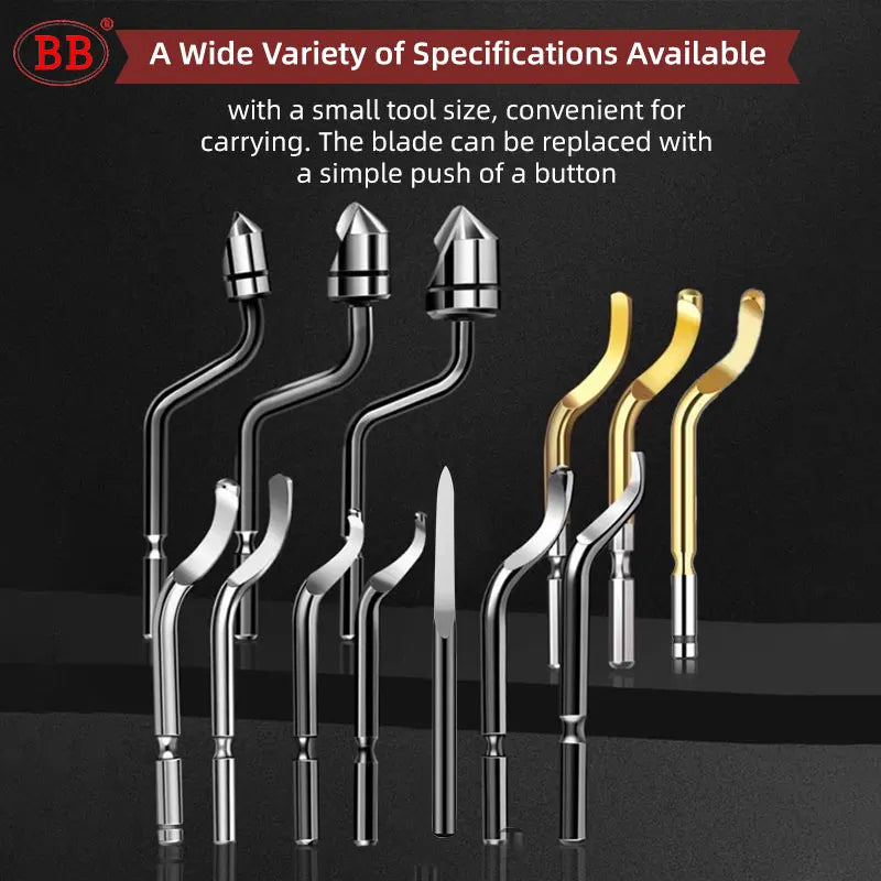 BB Deburr Tool Handle Manual HSS Deburring Metal Wood Plastic Aluminum Copper Steel Trimming Chamfer Blade BS1010