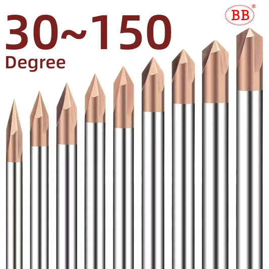 BB Chamfer End Mill CNC V Cutter Tip Angle 30 40 45 50 70 100 110 130 140 150 Degree for Metal Seel Aluminum