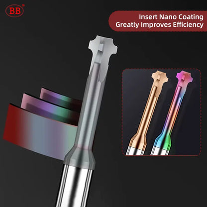 BB Corner Rounding Cutter UP DOWN Cutting Tool Carbide Coated Aluminum Steel R0.2-R3