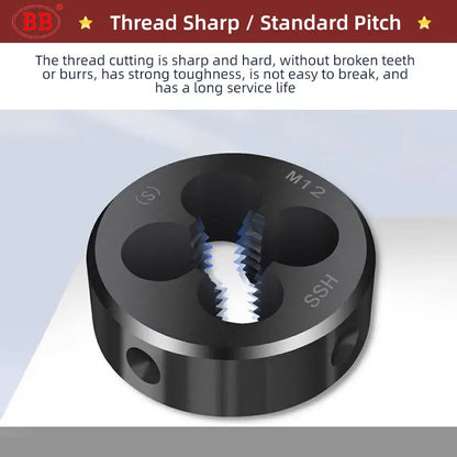 BB Round Dies ISO Right Hand Thread Tap HSS Tool M3-M20