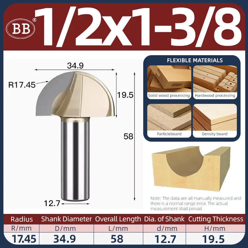 BB Half Round Router Bits